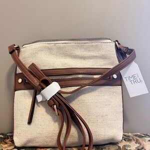 Time and Tru Tan and Brown Interior Bag